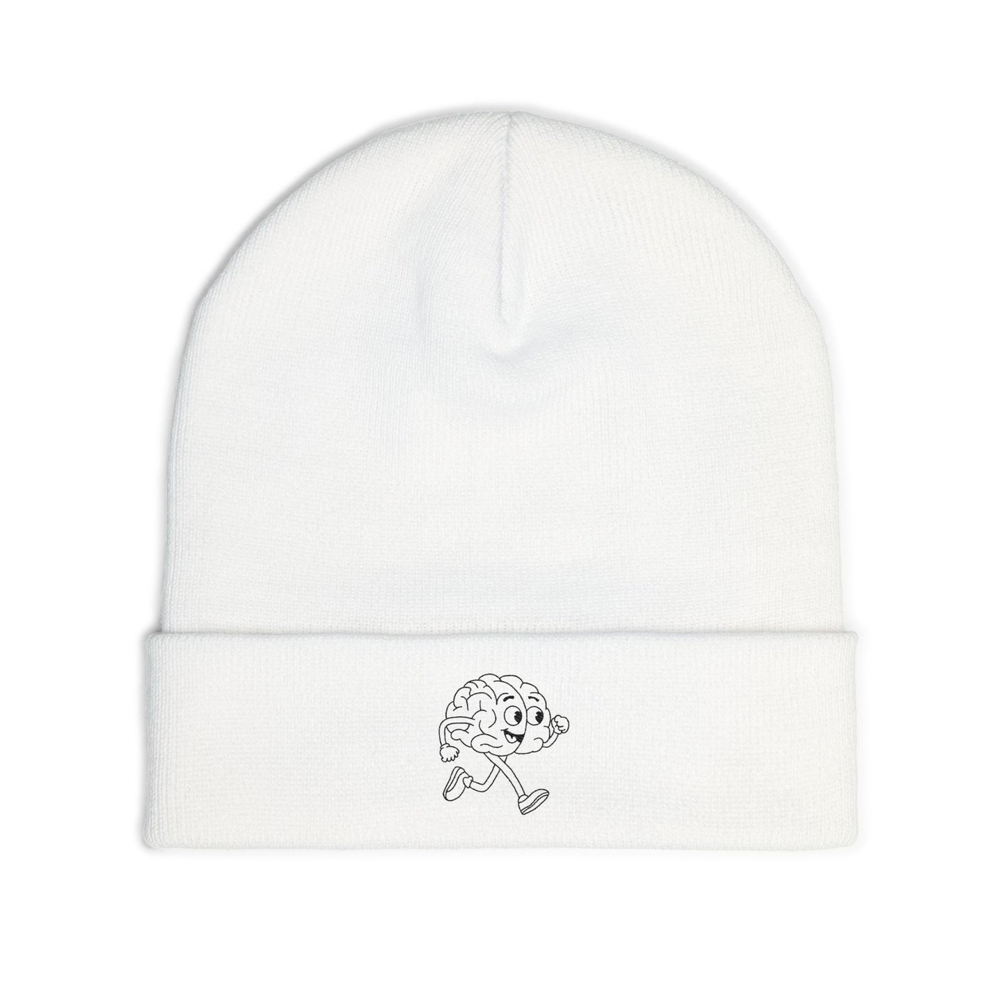 Run Brain Run Embroidered Knit Beanie