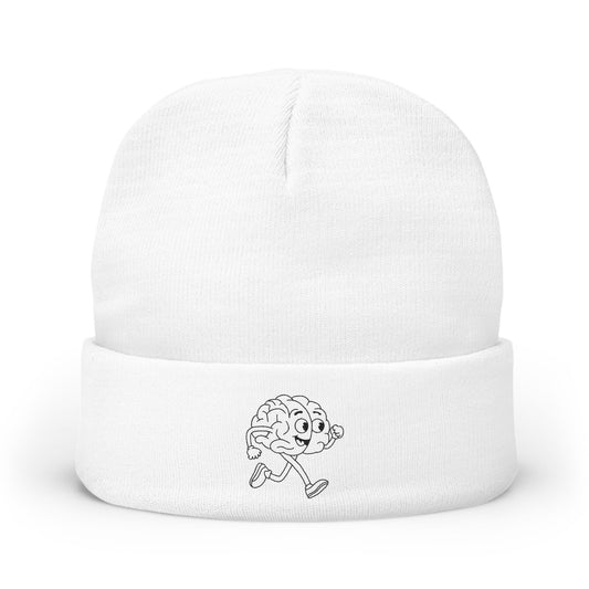 Run Brain Run Embroidered Knit Beanie